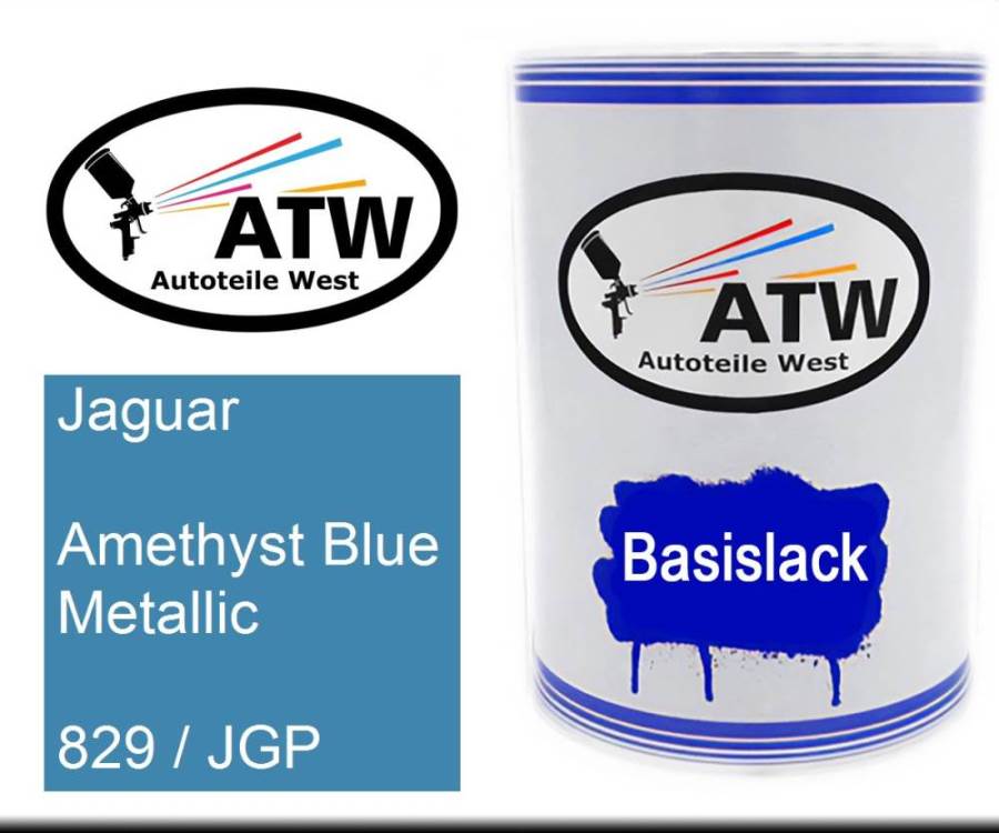 Jaguar, Amethyst Blue Metallic, 829 / JGP: 500ml Lackdose, von ATW Autoteile West.